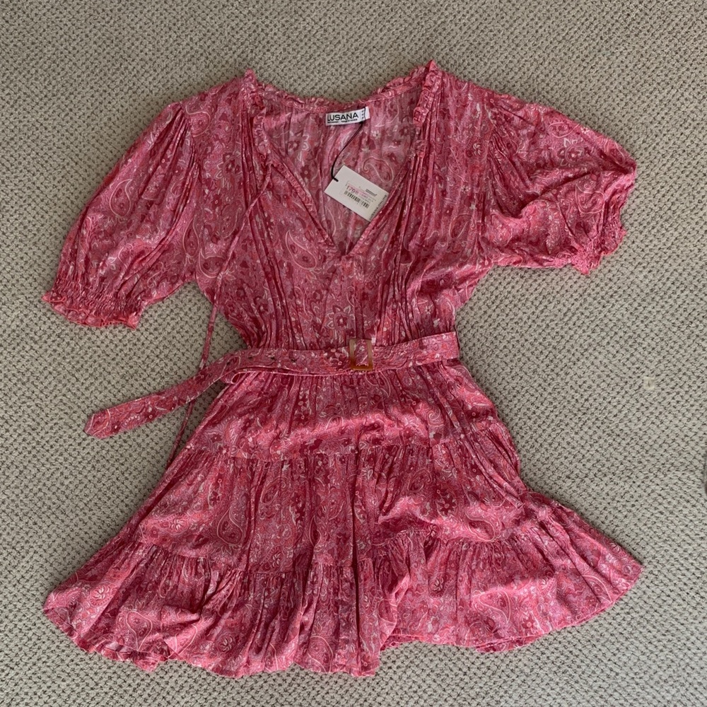 Pink Paisley Mini Dress